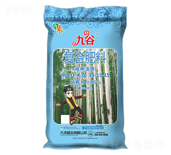 25kg桉樹適用復(fù)合肥料15-15-15-九谷-九禾